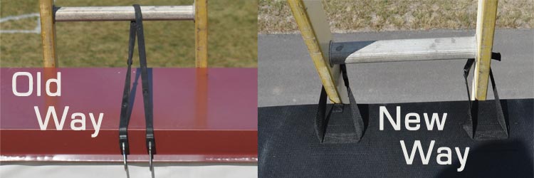Old vs new way of securing ladder on roof